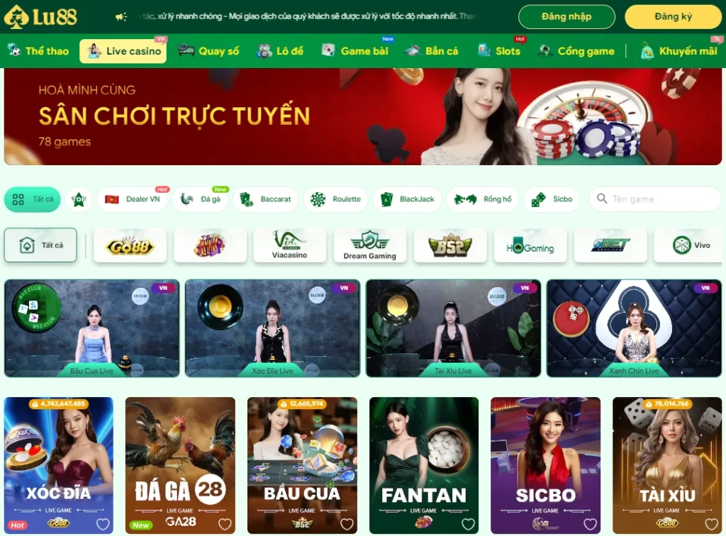 Sảnh Live casino Lu88